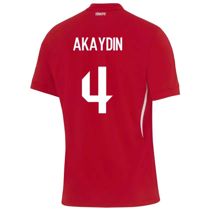 Danxen Børn Tyrkiet Samet Akaydin #4 Rød Udebane Spillertrøjer 24-26 Trøje T-Shirt