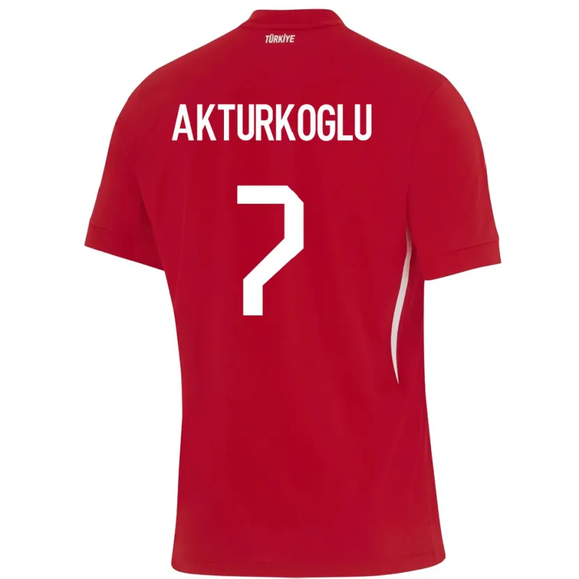 Danxen Børn Tyrkiet Kerem Aktürkoğlu #7 Rød Udebane Spillertrøjer 24-26 Trøje T-Shirt