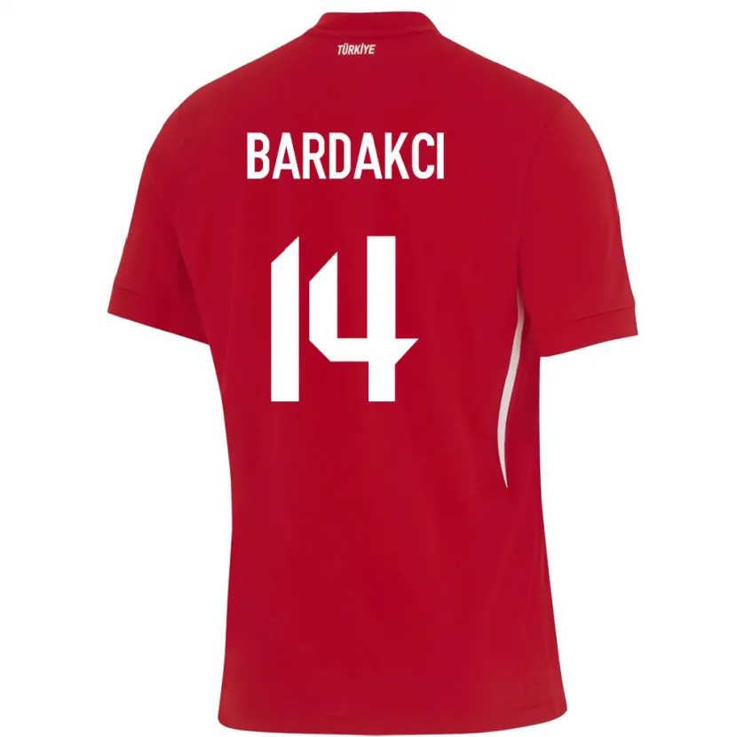 Danxen Børn Tyrkiet Abdülkerim Bardakcı #14 Rød Udebane Spillertrøjer 24-26 Trøje T-Shirt