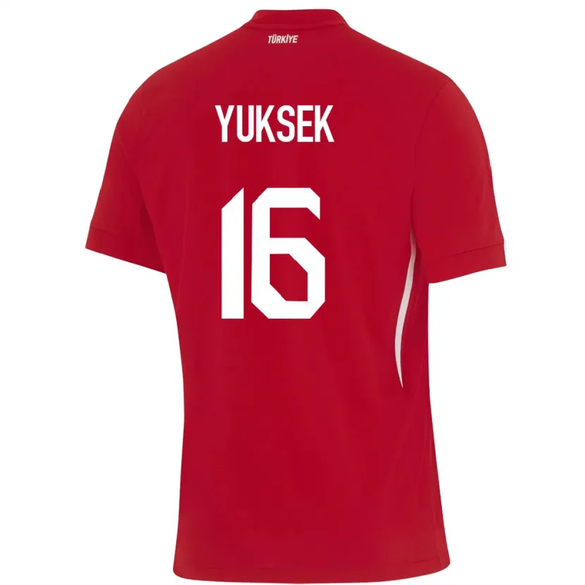 Danxen Børn Tyrkiet İsmail Yüksek #16 Rød Udebane Spillertrøjer 24-26 Trøje T-Shirt