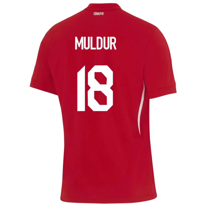 Danxen Børn Tyrkiet Mert Müldür #18 Rød Udebane Spillertrøjer 24-26 Trøje T-Shirt