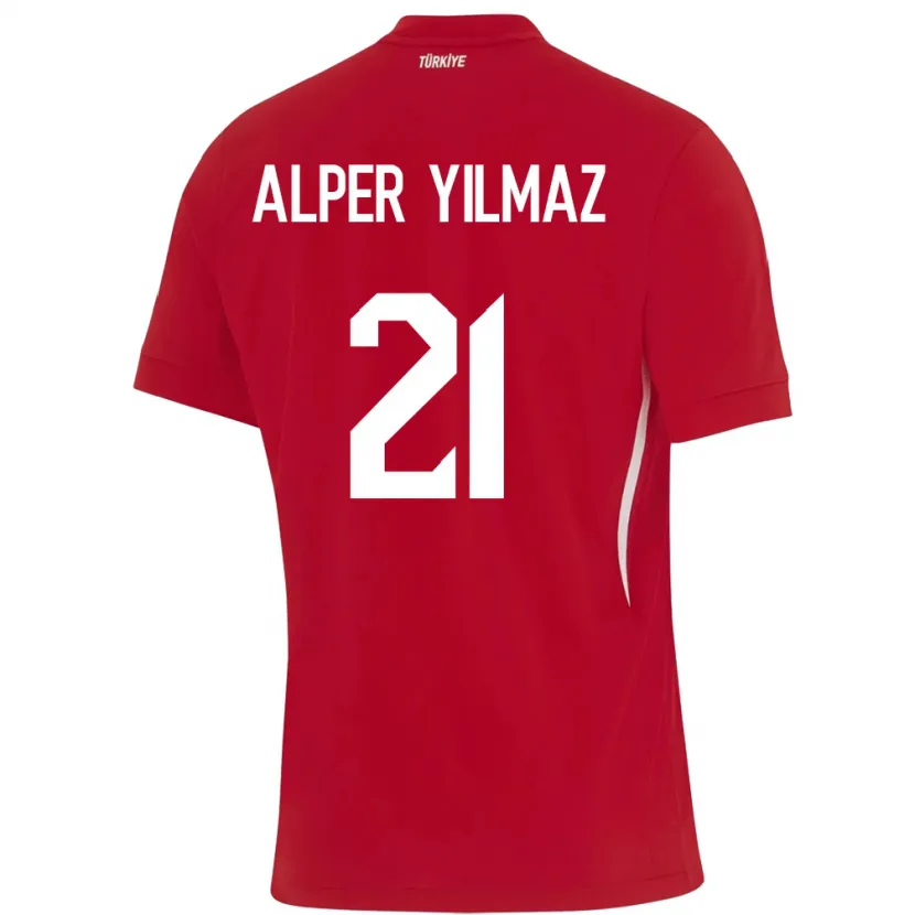 Danxen Børn Tyrkiet Barış Alper Yılmaz #21 Rød Udebane Spillertrøjer 24-26 Trøje T-Shirt