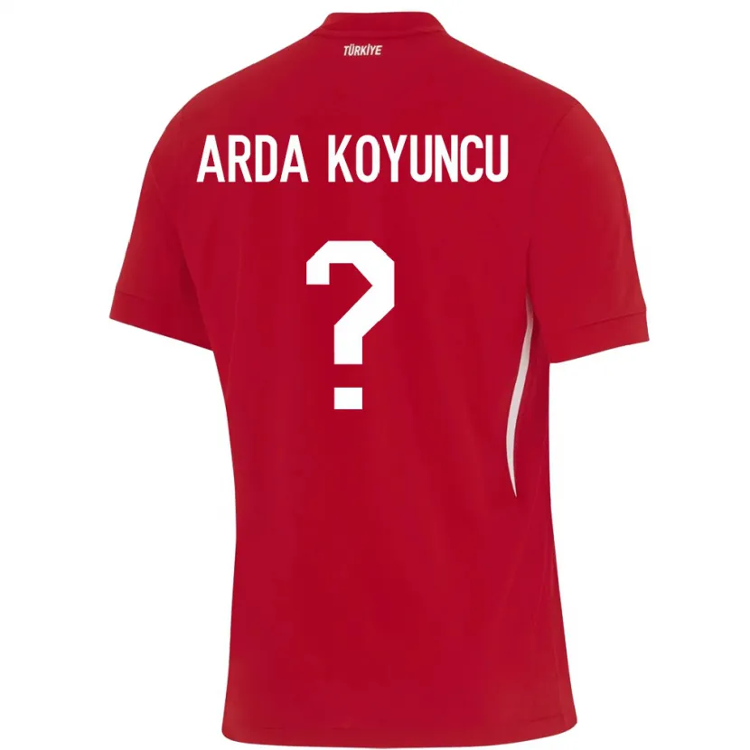 Danxen Børn Tyrkiet Efe Arda Koyuncu #0 Rød Udebane Spillertrøjer 24-26 Trøje T-Shirt