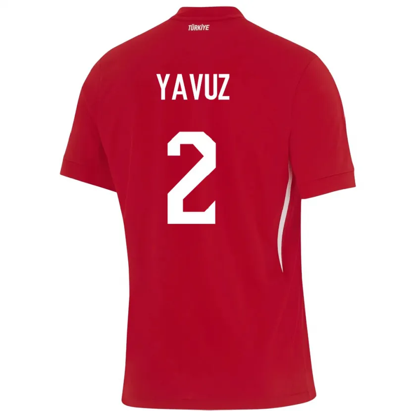 Danxen Børn Tyrkiet Batuhan Yavuz #2 Rød Udebane Spillertrøjer 24-26 Trøje T-Shirt