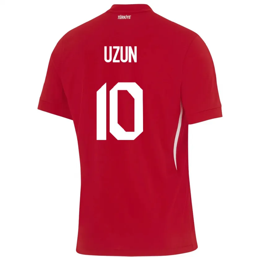 Danxen Børn Tyrkiet Emre Uzun #10 Rød Udebane Spillertrøjer 24-26 Trøje T-Shirt