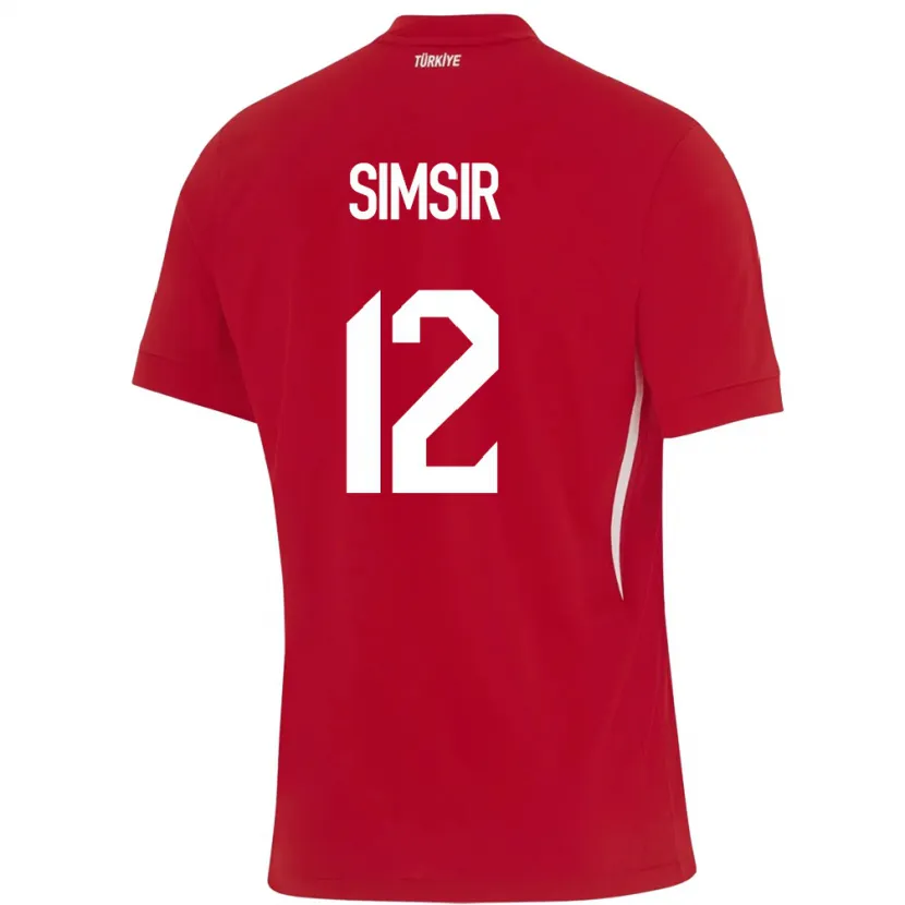 Danxen Børn Tyrkiet Arif Şimşir #12 Rød Udebane Spillertrøjer 24-26 Trøje T-Shirt