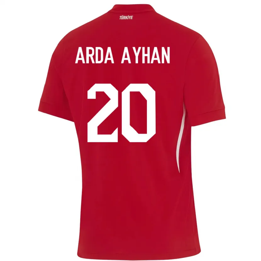 Danxen Børn Tyrkiet Murat Arda Ayhan #20 Rød Udebane Spillertrøjer 24-26 Trøje T-Shirt