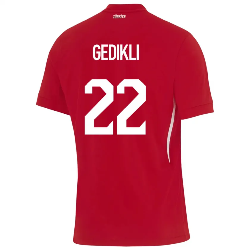 Danxen Børn Tyrkiet Berkant Gedikli #22 Rød Udebane Spillertrøjer 24-26 Trøje T-Shirt