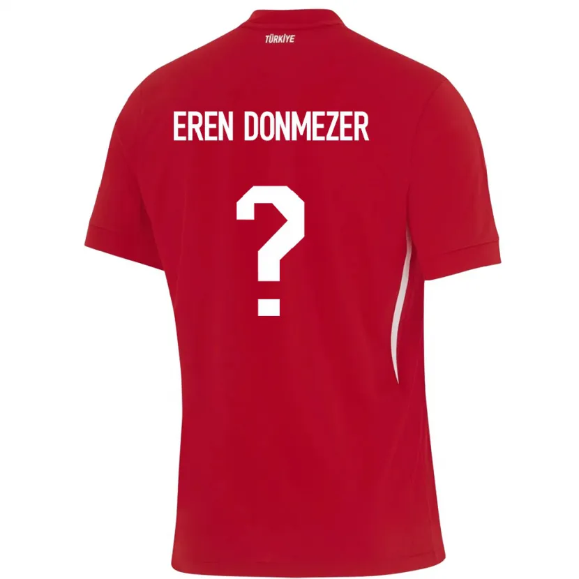 Danxen Børn Tyrkiet Deniz Eren Dönmezer #0 Rød Udebane Spillertrøjer 24-26 Trøje T-Shirt