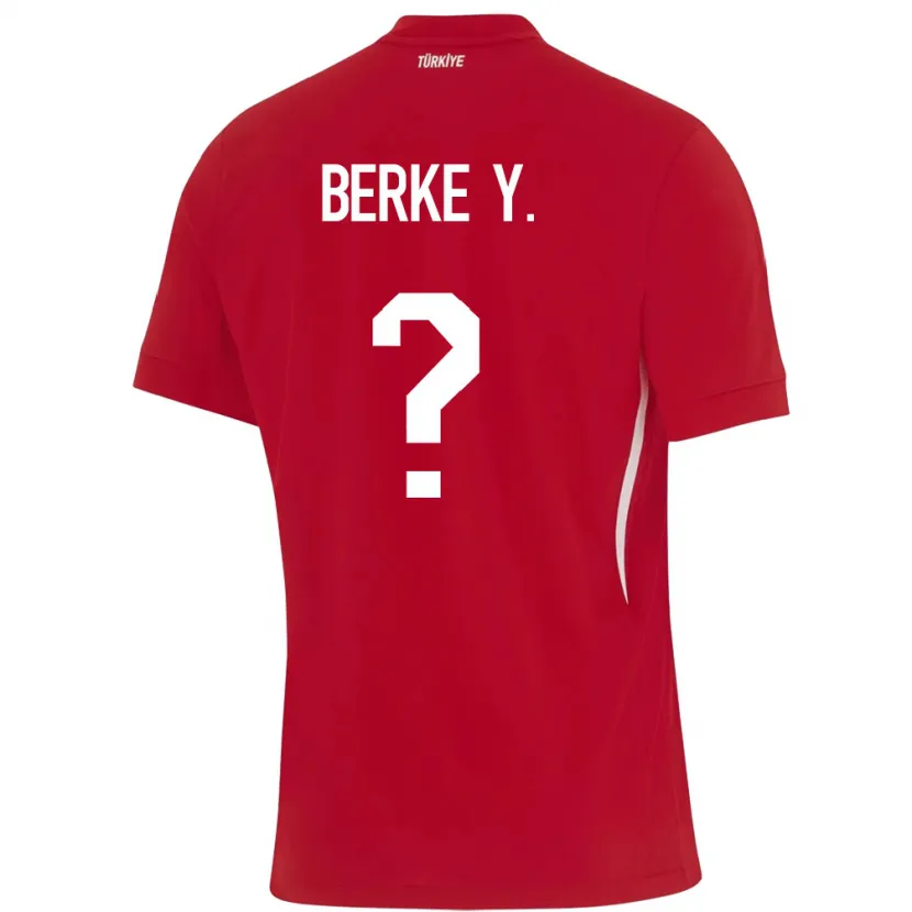 Danxen Børn Tyrkiet Berke Yıldırım #0 Rød Udebane Spillertrøjer 24-26 Trøje T-Shirt