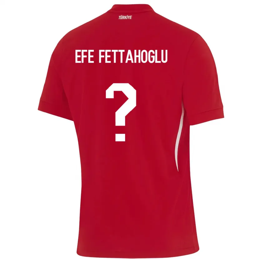 Danxen Børn Tyrkiet Adnan Efe Fettahoğlu #0 Rød Udebane Spillertrøjer 24-26 Trøje T-Shirt