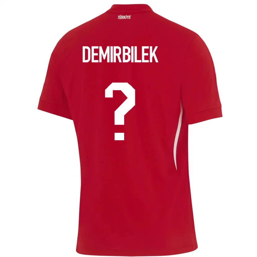 Danxen Børn Tyrkiet Ali Demirbilek #0 Rød Udebane Spillertrøjer 24-26 Trøje T-Shirt