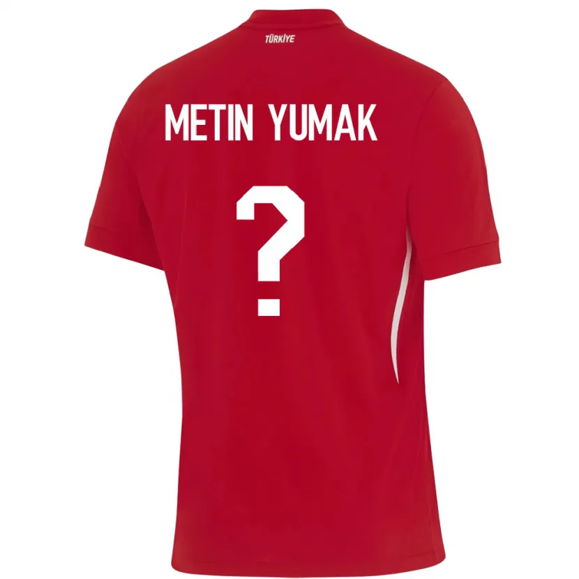 Danxen Børn Tyrkiet Yiğit Metin Yumak #0 Rød Udebane Spillertrøjer 24-26 Trøje T-Shirt