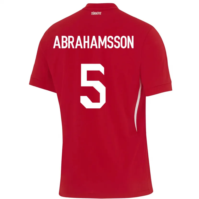 Danxen Børn Tyrkiet Sejde Aylin Abrahamsson #5 Rød Udebane Spillertrøjer 24-26 Trøje T-Shirt