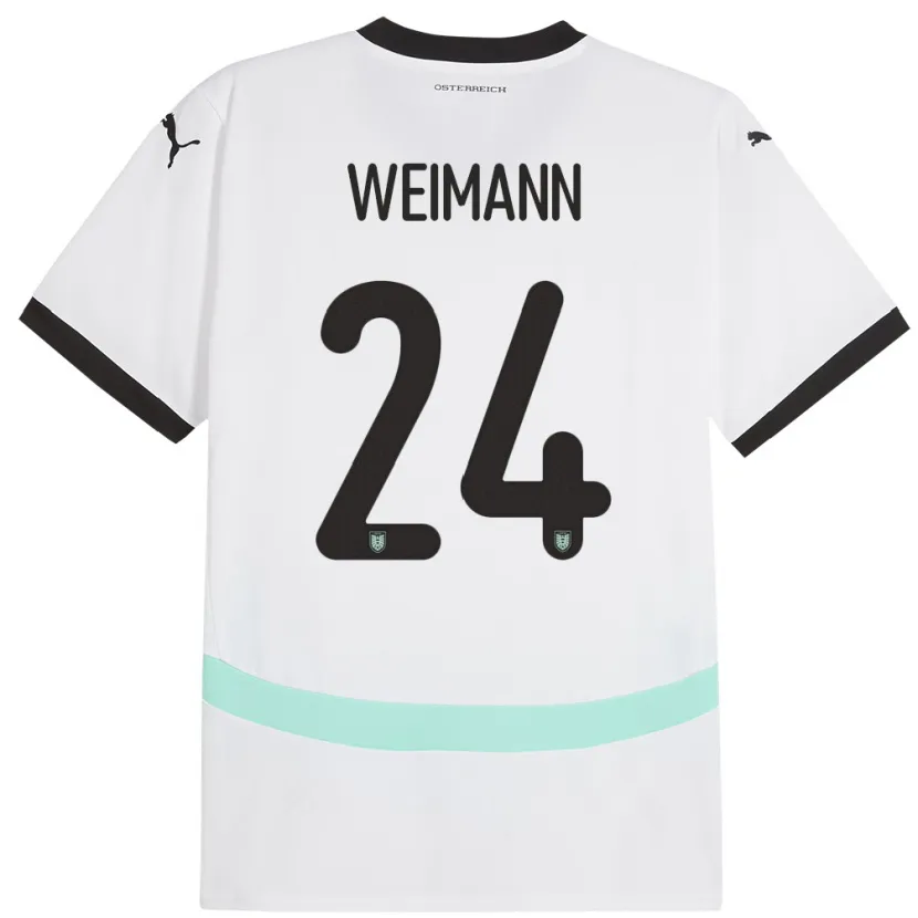 Danxen Børn Østrig Andreas Weimann #24 Hvid Udebane Spillertrøjer 24-26 Trøje T-Shirt