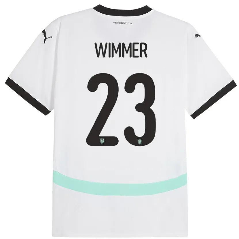 Danxen Børn Østrig Patrick Wimmer #23 Hvid Udebane Spillertrøjer 24-26 Trøje T-Shirt