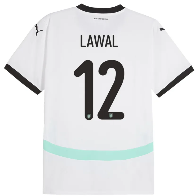 Danxen Børn Østrig Tobias Lawal #12 Hvid Udebane Spillertrøjer 24-26 Trøje T-Shirt