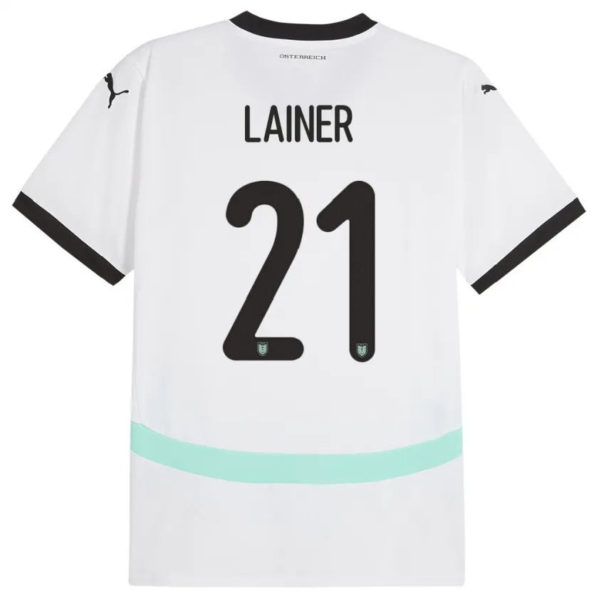 Danxen Børn Østrig Stefan Lainer #21 Hvid Udebane Spillertrøjer 24-26 Trøje T-Shirt