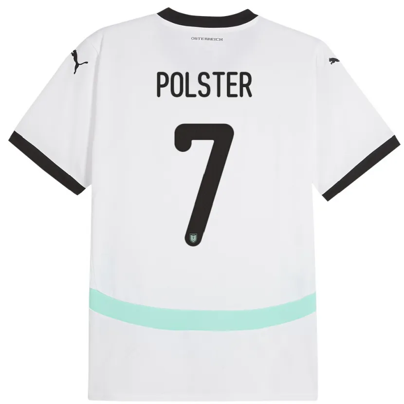 Danxen Børn Østrig Manuel Polster #7 Hvid Udebane Spillertrøjer 24-26 Trøje T-Shirt