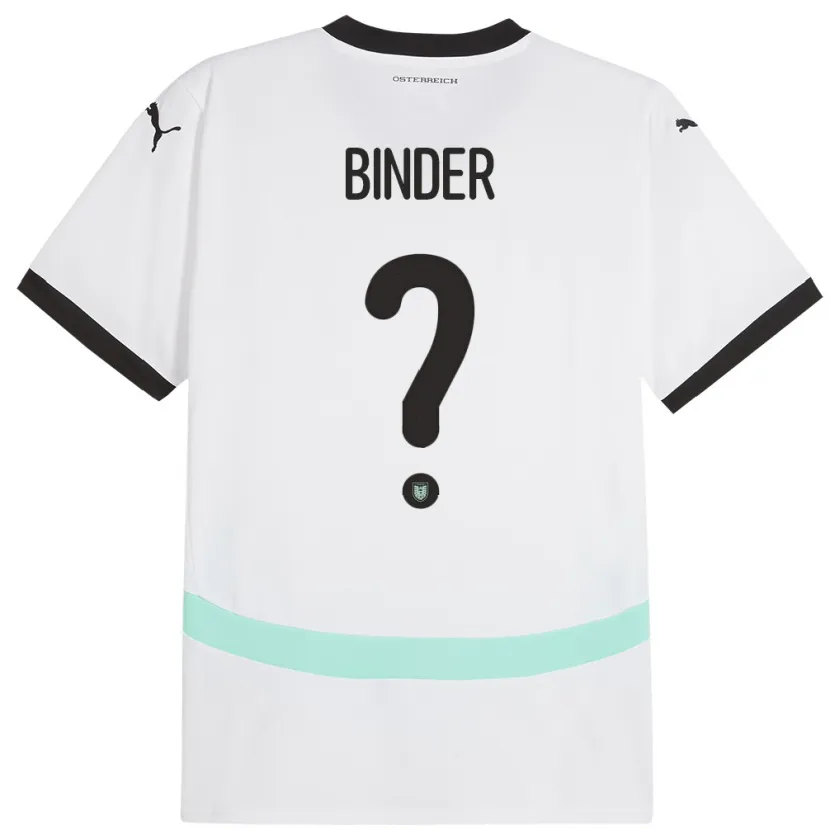 Danxen Børn Østrig Nicolas Binder #0 Hvid Udebane Spillertrøjer 24-26 Trøje T-Shirt