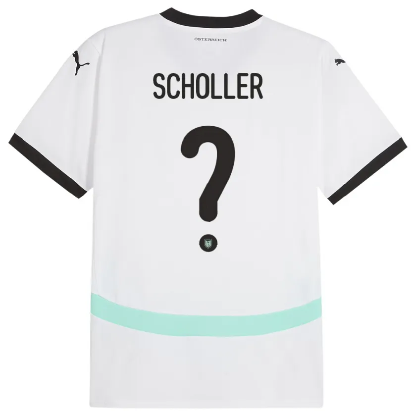 Danxen Børn Østrig Jakob Schöller #0 Hvid Udebane Spillertrøjer 24-26 Trøje T-Shirt