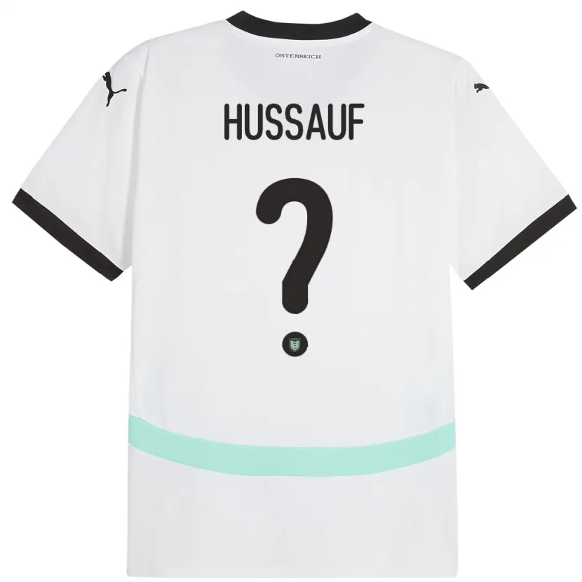 Danxen Børn Østrig Julian Hussauf #0 Hvid Udebane Spillertrøjer 24-26 Trøje T-Shirt