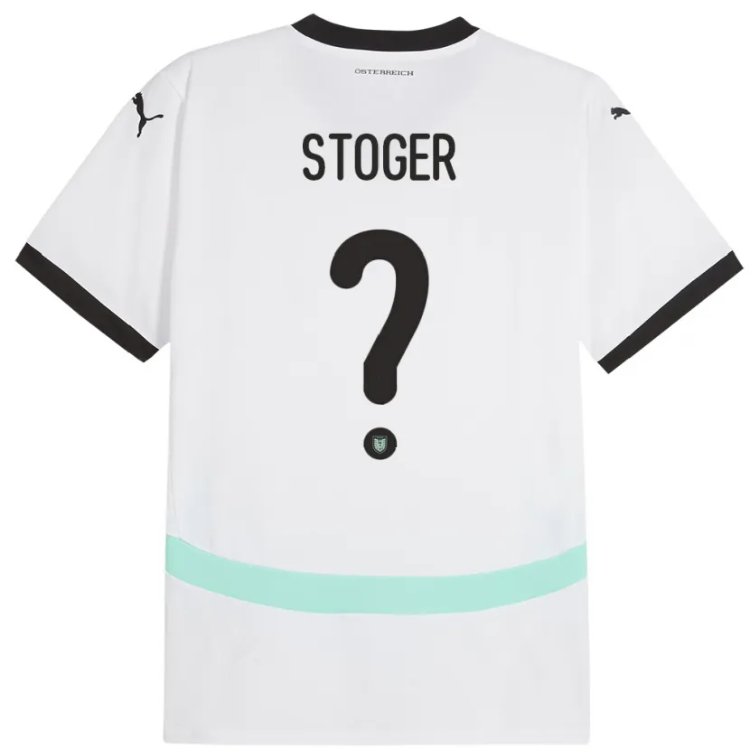 Danxen Børn Østrig Marcel Stöger #0 Hvid Udebane Spillertrøjer 24-26 Trøje T-Shirt