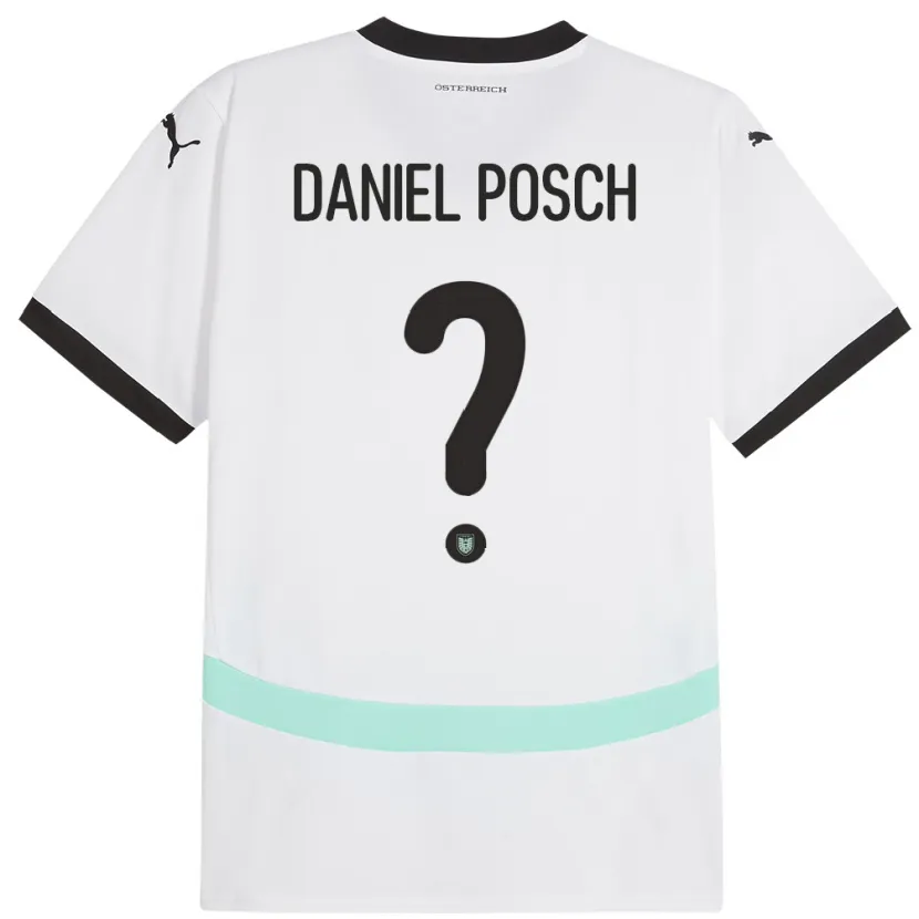 Danxen Børn Østrig Daniel Posch #0 Hvid Udebane Spillertrøjer 24-26 Trøje T-Shirt