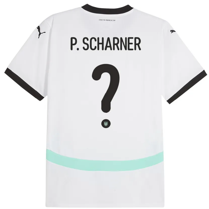 Danxen Børn Østrig Paul Scharner #0 Hvid Udebane Spillertrøjer 24-26 Trøje T-Shirt