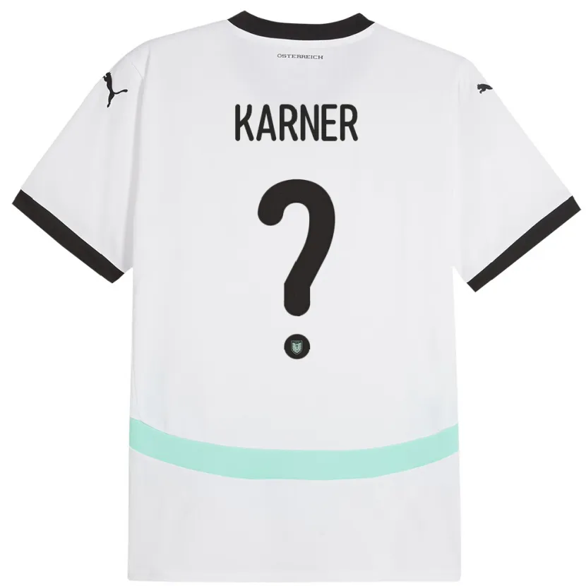 Danxen Børn Østrig Jan Karner #0 Hvid Udebane Spillertrøjer 24-26 Trøje T-Shirt