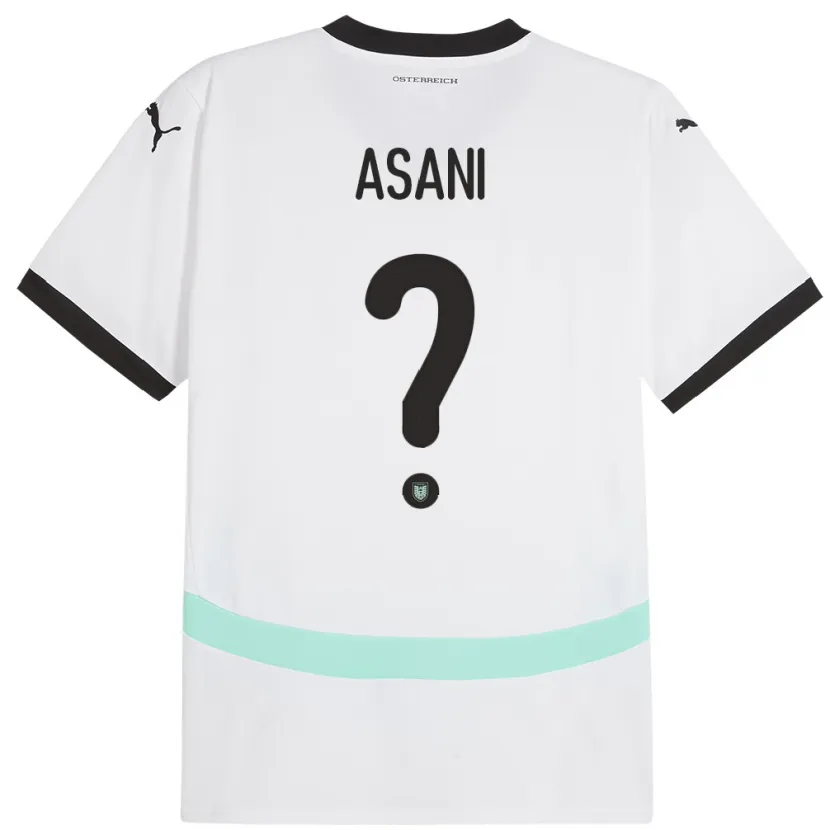 Danxen Børn Østrig Amir Asani #0 Hvid Udebane Spillertrøjer 24-26 Trøje T-Shirt