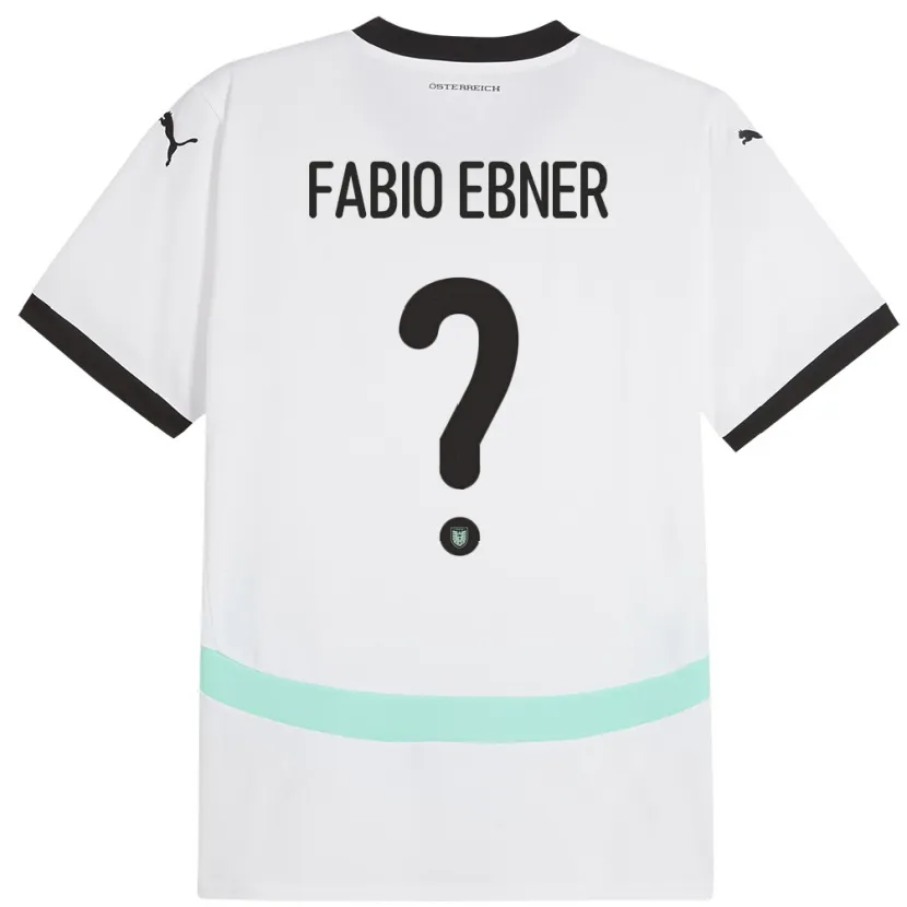 Danxen Børn Østrig Fabio Ebner #0 Hvid Udebane Spillertrøjer 24-26 Trøje T-Shirt