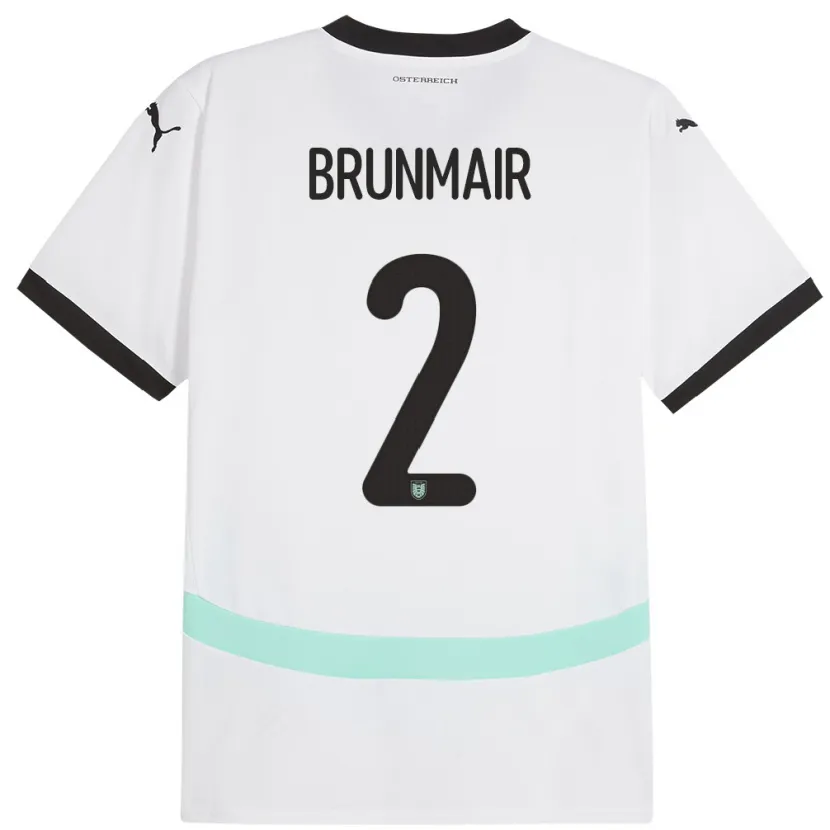 Danxen Børn Østrig Livia Brunmair #2 Hvid Udebane Spillertrøjer 24-26 Trøje T-Shirt