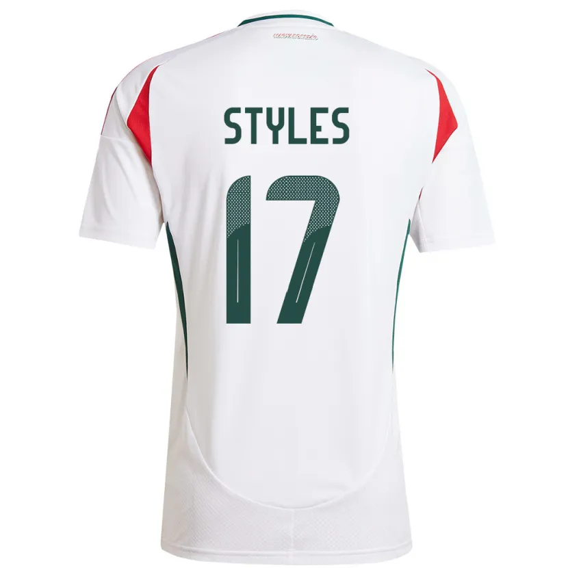 Danxen Børn Ungarn Callum Styles #17 Hvid Udebane Spillertrøjer 24-26 Trøje T-Shirt