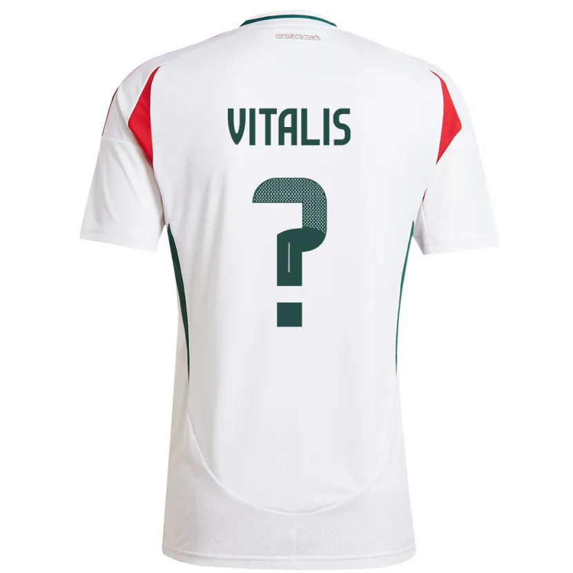 Danxen Børn Ungarn Milán Vitális #0 Hvid Udebane Spillertrøjer 24-26 Trøje T-Shirt