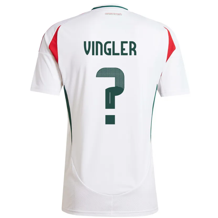 Danxen Børn Ungarn László Vingler #0 Hvid Udebane Spillertrøjer 24-26 Trøje T-Shirt