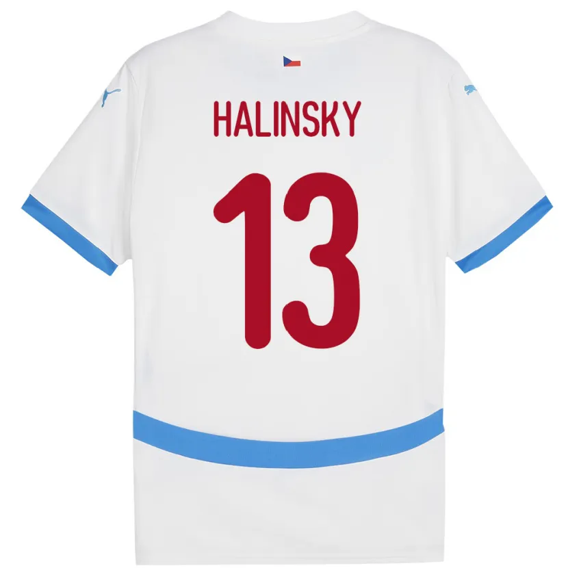 Danxen Børn Tjekkiet Denis Halinsky #13 Hvid Udebane Spillertrøjer 24-26 Trøje T-Shirt