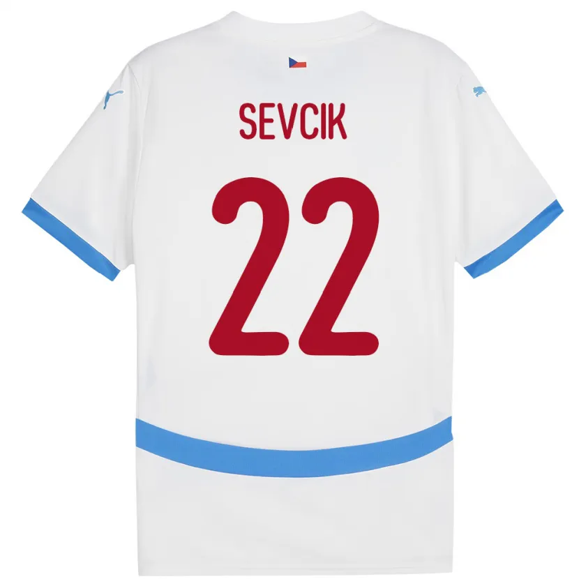 Danxen Børn Tjekkiet Michal Sevcik #22 Hvid Udebane Spillertrøjer 24-26 Trøje T-Shirt