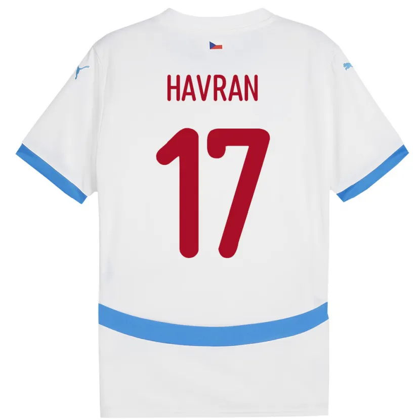 Danxen Børn Tjekkiet Marek Havran #17 Hvid Udebane Spillertrøjer 24-26 Trøje T-Shirt