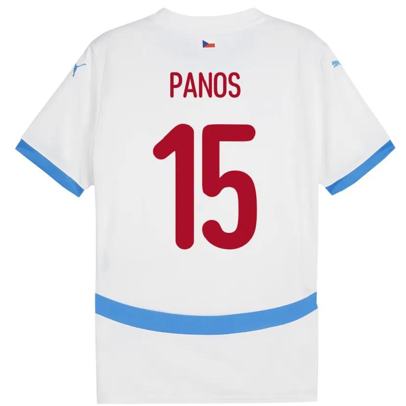 Danxen Børn Tjekkiet Jiri Panos #15 Hvid Udebane Spillertrøjer 24-26 Trøje T-Shirt