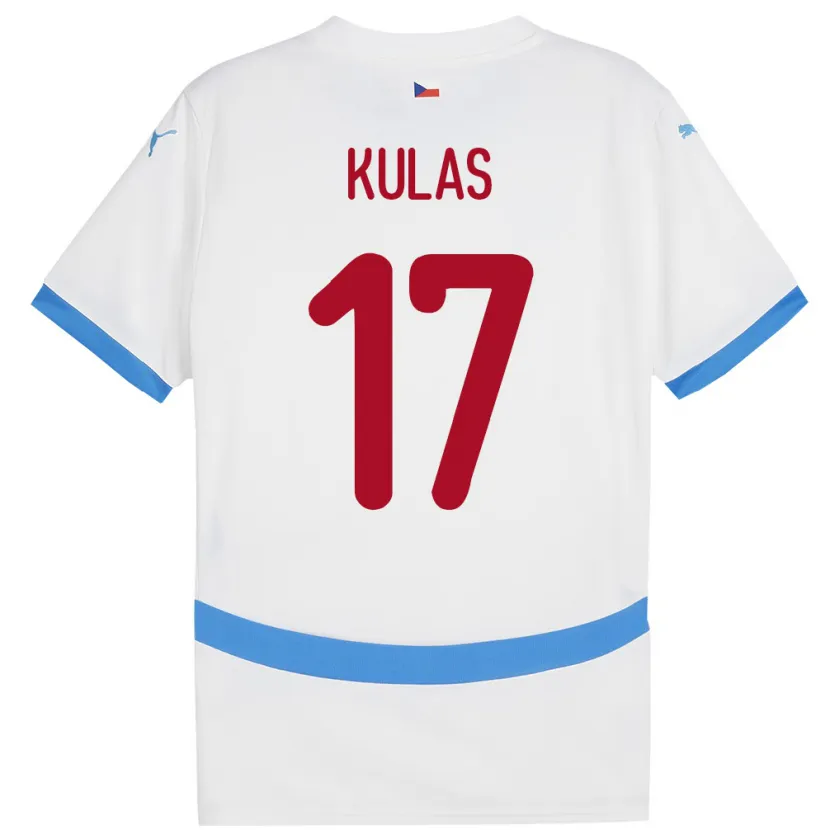 Danxen Børn Tjekkiet Martin Kulas #17 Hvid Udebane Spillertrøjer 24-26 Trøje T-Shirt