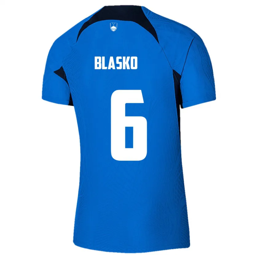 Danxen Børn Slovenien Svit Blasko #6 Blå Udebane Spillertrøjer 24-26 Trøje T-Shirt