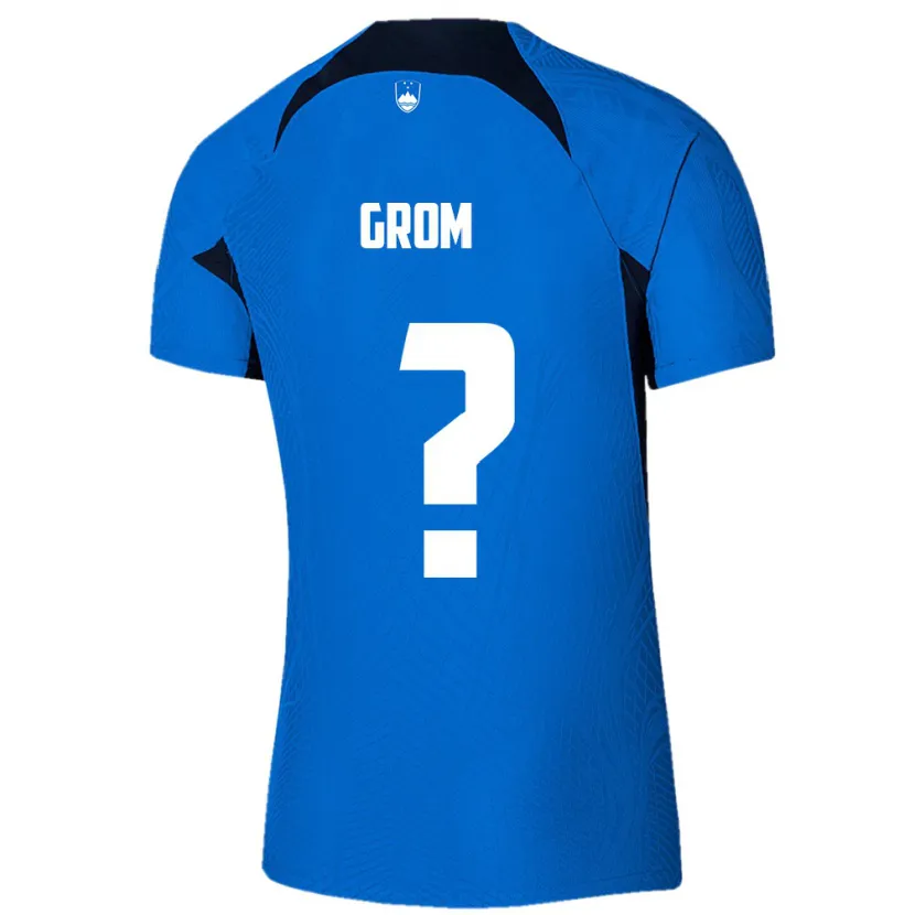 Danxen Børn Slovenien Artem Grom #0 Blå Udebane Spillertrøjer 24-26 Trøje T-Shirt