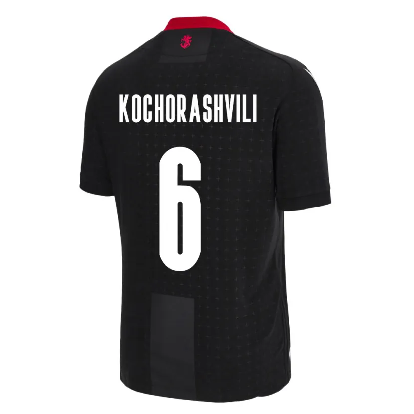 Danxen Børn Georgia Giorgi Kochorashvili #6 Sort Udebane Spillertrøjer 24-26 Trøje T-Shirt