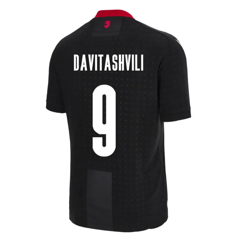 Danxen Børn Georgia Zuriko Davitashvili #9 Sort Udebane Spillertrøjer 24-26 Trøje T-Shirt