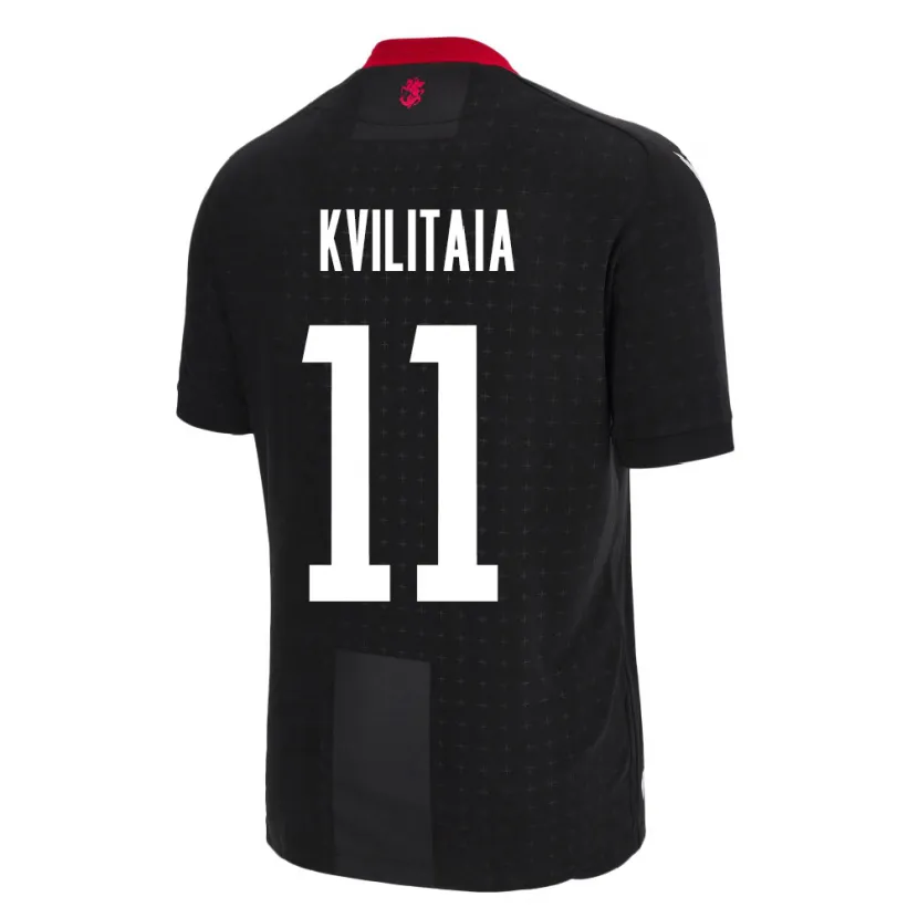 Danxen Børn Georgia Giorgi Kvilitaia #11 Sort Udebane Spillertrøjer 24-26 Trøje T-Shirt