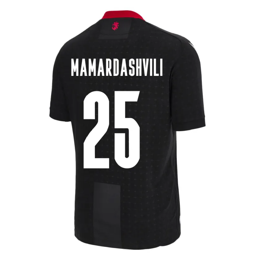 Danxen Børn Georgia Giorgi Mamardashvili #25 Sort Udebane Spillertrøjer 24-26 Trøje T-Shirt