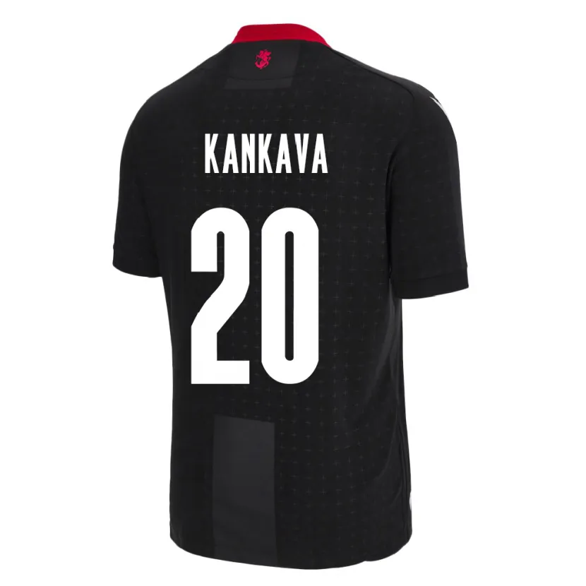 Danxen Børn Georgia Jaba Kankava #20 Sort Udebane Spillertrøjer 24-26 Trøje T-Shirt