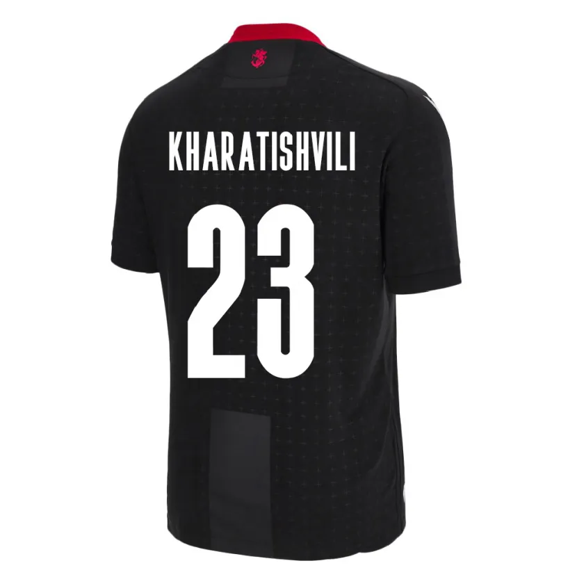 Danxen Børn Georgia Luka Kharatishvili #23 Sort Udebane Spillertrøjer 24-26 Trøje T-Shirt