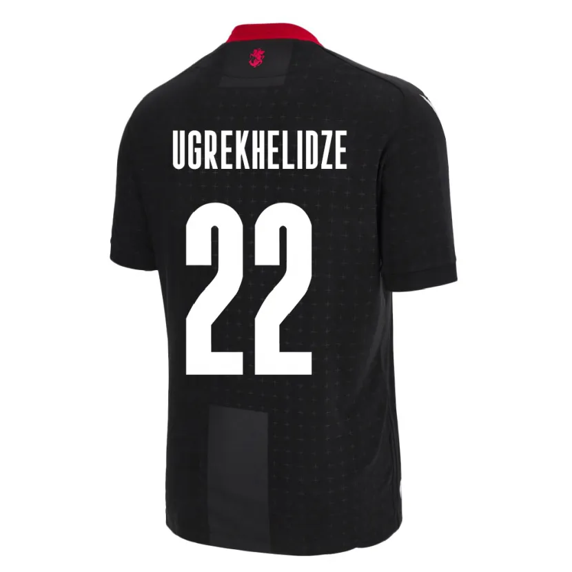 Danxen Børn Georgia Nikoloz Ugrekhelidze #22 Sort Udebane Spillertrøjer 24-26 Trøje T-Shirt